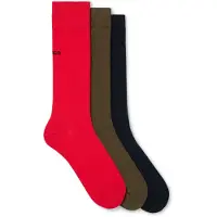 HUGO Chaussettes bleu marine / marron / rouge