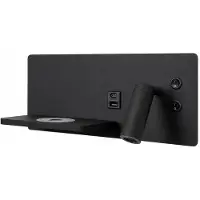 Artdelight Lampe de chevet Charge Noir droit avec chargeur sans fil