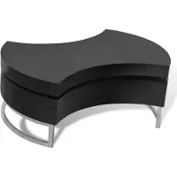 vidaXL Table basse "Aspach" en MDF noir brillant. Dimensions (L/L/H) 80x58x32 cm