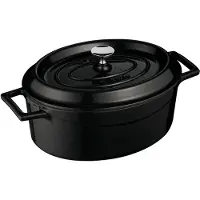 WAS Germany LAVA Cocotte noire 28 x 21 x 11 cm, série Casseroles ovale