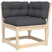 vidaXL Canapé d'angle de jardin avec coussins 73x73x78 cm pin massif