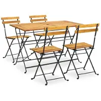 vidaXL Ensemble de jardin 5 pièces pliable en bois massif d'acacia