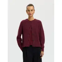 Selected Laine Mélangée Cardigan Femme Rouge XXL