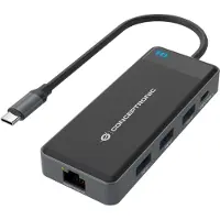 Conceptronic DONN14G station d'accueil Avec fil USB 3.2 Gen 1 (3.1 Gen 1) Type-C Gris