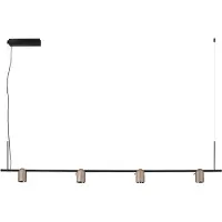 Nova Luce Suspension Sirmos Noir avec brun moka