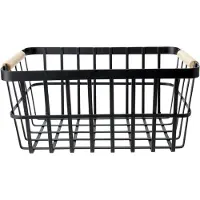 Cosy & Trendy Viggo Panier A Fruits Noir 30x20xh14cm Rectangle Metal- Rubberwood