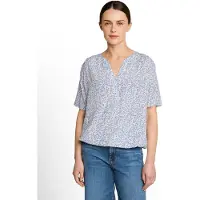 Tom Tailor Chemisier bleu foncé / blanc
