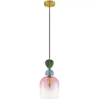 Nova Luce Suspension colorée Murano rose