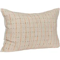 Hubsch Rhythmic Housse de coussin - Beige/orange/noir