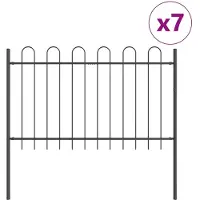 vidaXL , clôture de jardin BOXTEL, 7 pièces, 11,9 x 0,8 m, acier avec revêtement en poudre