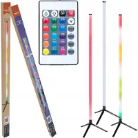 Grundig LED Lampadaire 120 cm - Lampe RGB avec télécommande - Lampe de salon et de chambre à coucher - Alimentation par USB - avec 4 modes d'éclairage et 60 LED - pour le jeu et la décoration
