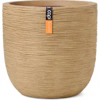 Capi Europe Pot de plante CAPI EUROPE Rib NL beige forme arrondie 54 x 52 cm