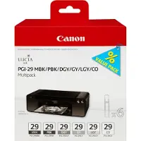 Canon Cartouche jet d'encre PGI-29 - Noir mat, Noir photo, Gris foncé, Gris, Gris Clair, Couleur