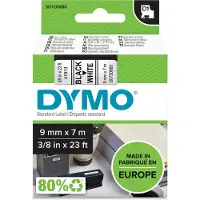 Dymo 40913 (S0720680) - (9 mm) - Noir sur blanc - Ruban