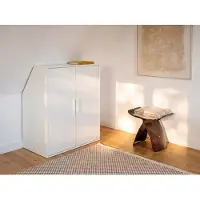 Vente-unique Armoire sous pente avec 2 portes - Blanc - ADEZIO