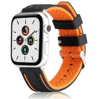 Beline pasek Apple Watch Solid Silicone 42444549mm pomara?czowo-czarny orangebla (45 mm, 44 mm, 42 mm, 49 mm, Matières plastiques, Silicone), Sangles de montre, Noir