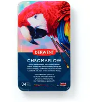 Derwent Crayons de couleur - - Chromaflow - Boîte de 24 - Qualité professionnelle - Mine tendre