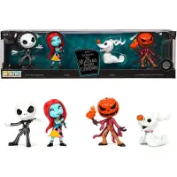 Jada Set de 4 Nightmare Before Christmas 4cm Nanofigures Metalic