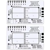 Melitt 2 Pièces Règle ECG 7 Étapes, Règle ECG 7 Étapes pour L'Interprétation ECG/EKG, Règle de Guide de Référence ECG, Outil de Mesure D'Étrier ECG