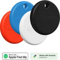 Chipolo POP Bluetooth Tracker - Pack de 4 - Noir, Blanc, Rouge, Bleu