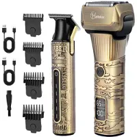 Hatteker Tondeuse Cheveux et Barbe Rasoir À Feuilles 2-en-1