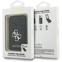 GUESS Porte-cartes magnétique 4G avec grand logo en métal, support et miroir, noir - GUWMSMIP4GK