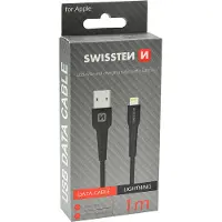 Swissten Câble de données USB/éclair 1m - noir