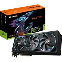 Gigabyte AORUS GeForce RTX 5070 Ti MASTER 16G Carte Graphique - 16 Go GDDR7, 256 bits, PCI-E 5.0, 2670 MHz Core Clock, 3 x DP 2.1a, 1 x HDMI 2.1b, NVIDIA DLSS 4, GV-N507TAORUS M-16GD