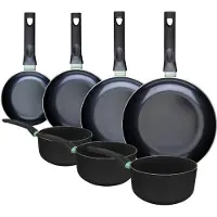 Fackelmann Ensemble de 4 poêles de 16, 20, 24 et 28 cm et 3 casseroles 16, 18 et 20 cm Brandao