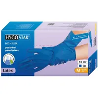 Hygostar Gant latex High Risk non poudré S 28cm bleu foncé UE=50 pièces (S)