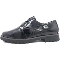Waldlaufer Chaussure à lacets 'Komfort Schnürschuh Damen 772001-143 001 Lackleder in schwarz' noir