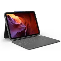 Logitech Rugged Folio - Clavier et étui - Apple Smart connector - QWERTY - nordique (danois/finlandais/norvégien/suédois) - graphite - pour Apple 10.2" iPad Wi-Fi, 10.9" iPad Wi-Fi