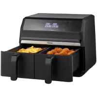 Tomado TAF8001B - Double airfryer - 2 x 4 litres de capacité - 1700 watts - Commandes tactiles - 8 programmes automatiques - Noir