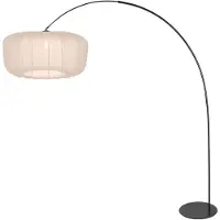 Steinhauer Anne Lighting - lampadaire - Curve - beige noir - métal textile - lampe arquée - E27 - 4520ZW