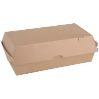 Gastronoble Boîtes repas compostables Fiesta avec couvercles à charnières en papier kraft, grand format 204 mm (100 pièces)