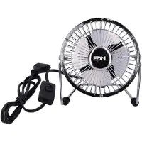 EDM Mini Ventilateur De Table Industriel Chrome Puissance: 15w Pales: ø10x15cm