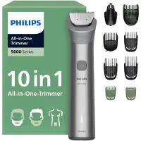 Philips Tondeuse multifonction MG5931/15 Série 5000, Gris clair, 0,5 mm, 1,6 cm, 0,5 mm, Visage, Cheveux, Nez, Métal