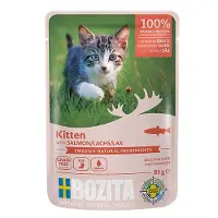 Bozita 12x85g Bouchées en sauce Kitten saumon - Pâtée pour chat