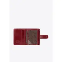 Light Prestige Wittchen Porte-monnaie en cuir pour homme, unie, avec fermeture à bouton-pression, rouge, cuir naturel