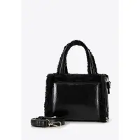 WITTCHEN Valise pour femme en avec bordure en fourrure, noir, noir,