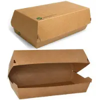Papstar Boîte à baguettes "pure" "100% équitable" grande, Contenant à usage unique, Marron
