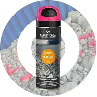 TECHNIMA Traceur de chantier fluorescent S-MARK 500 ml de couleur Rose - Cerise - 141925O - Soppec