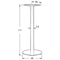 Stema Piètement de table en métal SH-5001-5/H, pour bureau, hôtel, restaurant, diamètre 45 cm, hauteur 111 cm, noir