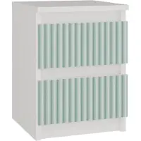 Top E Shop Table de chevet pour chambre d’enfant DUSTER – blanc / menthe