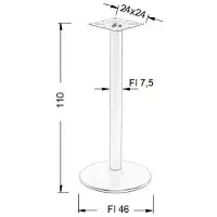 Stema Pied de table en métal NY-B006, pour bureau, hôtel, restaurant, diamètre 46 cm, hauteur 110 cm, noir