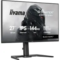 Iiyama Ecran PC Gamer - - 27" - QHD - 144Hz - Dalle IPS - 1ms - Réglable en hauteur - G-Master Black Hawk4Hz