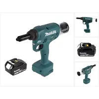 Makita Pince à rivets aveugles sans fil DRV 250 T1 18 V 20 kN sans balais + 1 batterie 5,0 Ah - sans chargeur
