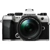 OM SYSTEM Kit appareil photo hybride OM-5 Mark II 1245 Argent + M.Zuiko Digital 12-45mm F4 PRO lens Noir