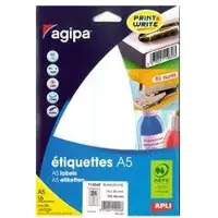 Agipa Apli-Agipa - Mat - Adhésif Permanent - Blanc - 24 X 33.5 Mm 512 Étiquette(S) (16 Feuille(S) X 32 Étiquettes