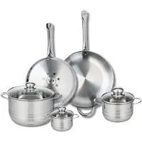 Elo Ensemble de 2 Poêles de cuisson 28 et 32 cm et 3 faitouts 12, 16 et 24 cm Profi Brillant